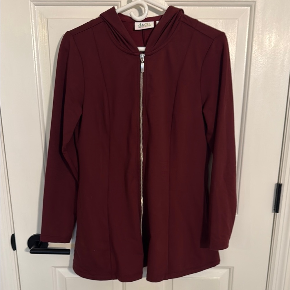 D & Co. Active Hooded Flared Jacket size XS Athleasure Casual Relaxed